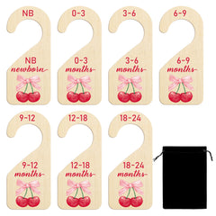 R HORSE wooden baby closet divider newborn with cherry pink bow for organized outfits