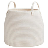 R RUNKA nursery basket shows distinctive shape for elegant toy and blanket storage
