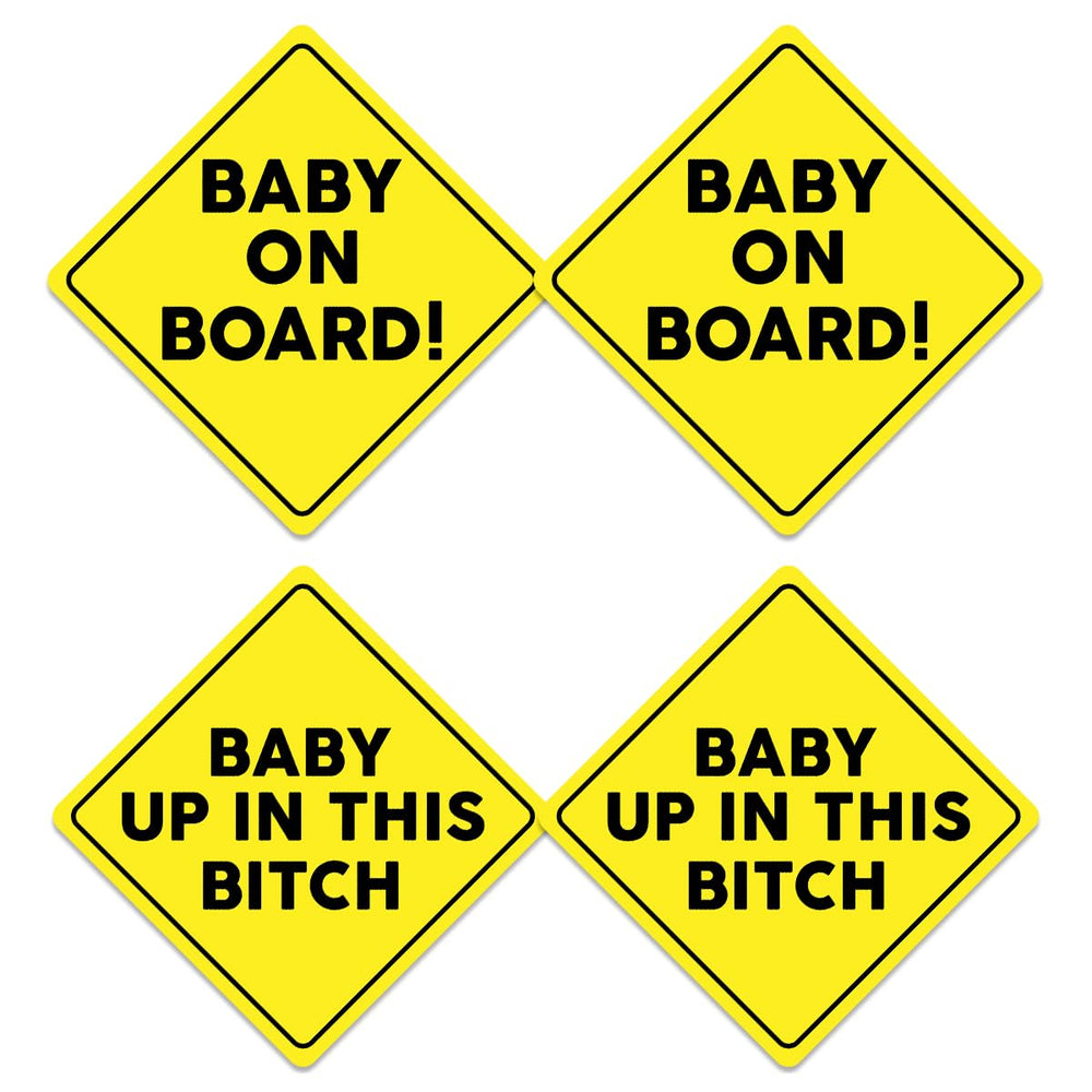 RABOWA Baby On Board sticker on car window for high visibility and family safety.