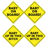 RABOWA Baby On Board sticker on car window for high visibility and family safety.