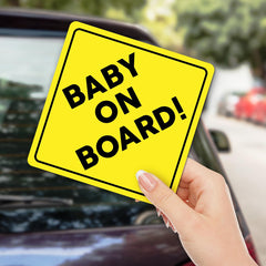 RABOWA Baby On Board removable vinyl decals leave no residue.
