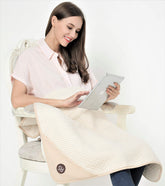 Radia Smart 5G blocking blanket in cream showing EMF shielding for pregnancy