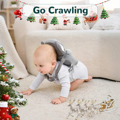 Raelitego head protector with adjustable plush straps grows with baby from crawling to walking