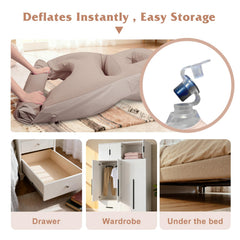 RAGANAWA brown airbed medical-grade material close-up highlights skin-friendly surface.
