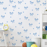 RAINBOW WSK blue bow wall stickers sheet 1 for quick nursery decor upgrade.