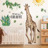 Rainbow WSK lifelike giraffe wall decal close-up adds vibrant jungle accents for nurseries.