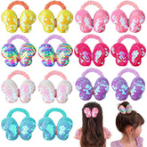 Rainbow WSK Pijin-14 butterfly hair ties, colorful set, easy daily styling.