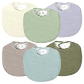 RAINFLOW muslin baby drool bibs closeup reveals soft absorbent cotton for sensitive skin