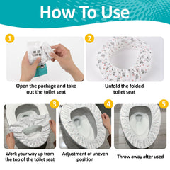 RAINFLOW portable mats fit various toilets for convenient hygiene anywhere.