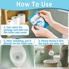 RAINFLOW universal-fit seat protector covers standard public toilets with full coverage.