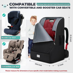 RAINSMORE car seat travel bag interior padding shows secure fit.