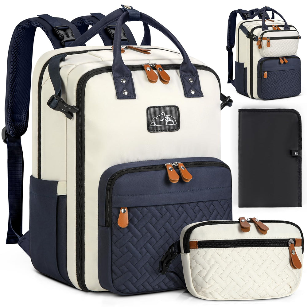 RAINSMORE diaper bag backpack emphasizes durable-material for everyday family use.