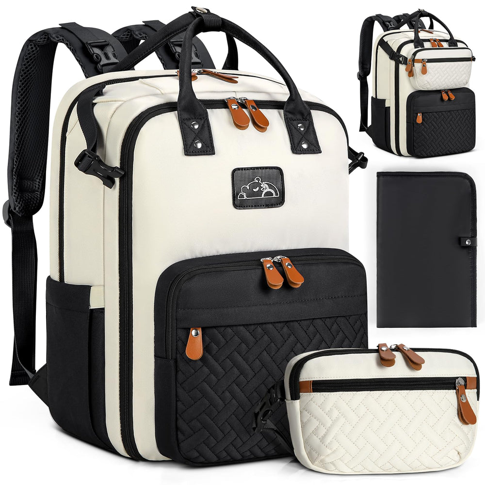 RAINSMORE diaper bag backpack wide opening enables quick access and organized storage.