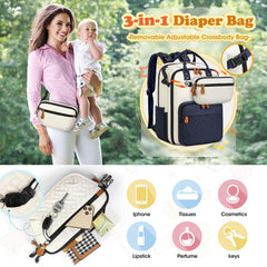RAINSMORE diaper bag ergonomic-shoulder-straps reduce strain during long outings.