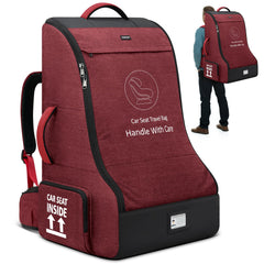RAINSMORE padded-car-seat-travel-bag front view showing roomy interior for seat and accessories