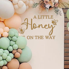 Ramciyo A Little Honey Is on the Way decal bright backdrop for bee-themed baby showers.