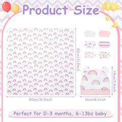 Ramede baby hat rainbow pattern keeps little head warm and comfy.