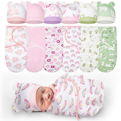 Ramede preemie swaddle blanket pink flower design for cozy newborn sleep