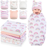 Ramede rainbow swaddle set-6 showing soft cotton for secure newborn swaddling.