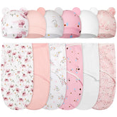Ramede swaddle blanket bear pink 6-pack for newborn comfort