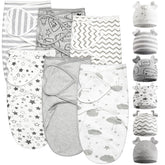 Ramede swaddle blanket 6-pack grey hearts provides cozy newborn coverage.