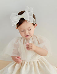 Rannyrena baby headband white photography-friendly accessory for weddings and parties