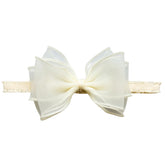 Rannyrena cute lace bow headband in white for everyday wear