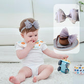 Rannyrena lace bow headband in grey offers soft comfort for everyday wear.