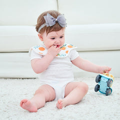Rannyrena baby headband grey elastic fits newborns gently for photos.
