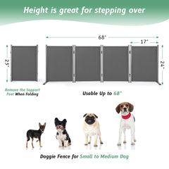 RANTILA dog gate grey freestanding setup at doorway