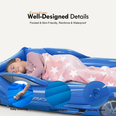 RAPTAVIS kids air mattress blue separate valves enable easy inflation and deflation.