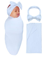 RATIVE stretchy swaddle blanket closeup shows snug wrap for newborn comfort