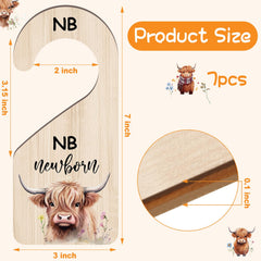 RattanView Highland Cow divider back view highlights double-sided prints for easy visibility