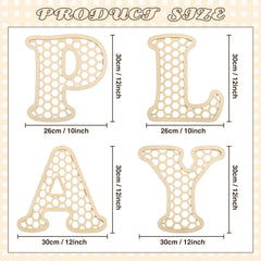 RattanView rattan hexagon design letters add bohemian charm to nursery walls.