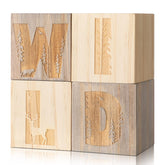 RattanView wooden nursery blocks forest sign display for woodland-themed rooms.