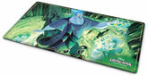Ravensburger Lorcana Hades playmat artwork elevates table setup with bold, fiery design.