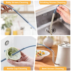 Raymeefa bendable brush blue flexes to fit curved bottle necks