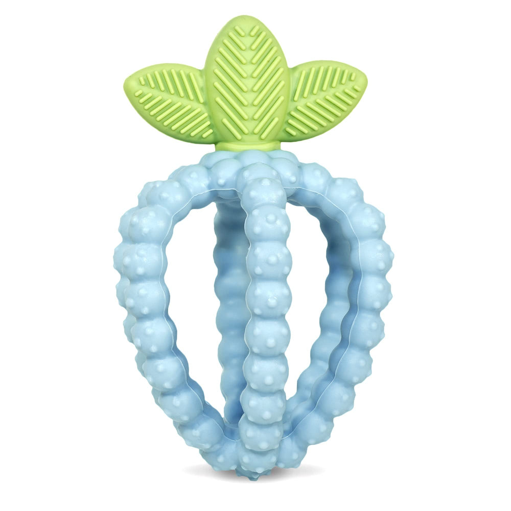 RaZbaby Bites blue berrybumps teether for gentle gum relief