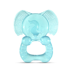RaZbaby Elfy-Yummy teether elephant design provides gentle gum massage for teething relief.