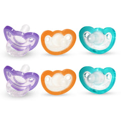 RaZbaby JollyPop pacifier close-up showing orthodontic nipple for natural development