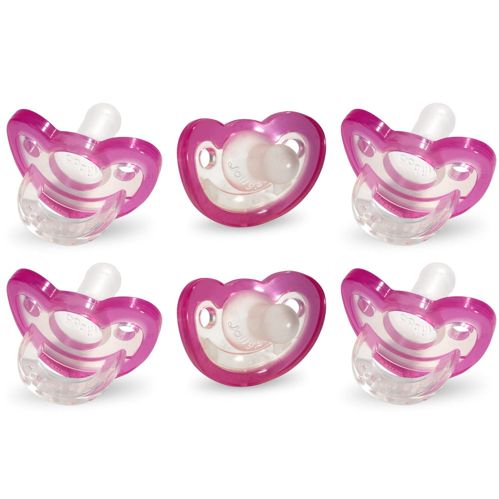 RaZbaby JollyPop pacifier packaging highlights USA-made, BPA-free design for newborn soothing.