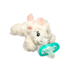 RaZbaby JollyPop pacifier in medical-grade silicone for soothing comfort.