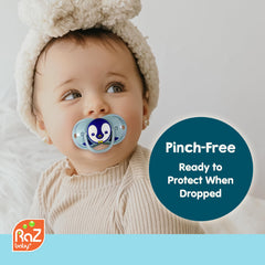 RaZbaby Keep-It-Kleen pacifier dropped-clean shot demonstrates dirt-free nipple on the go