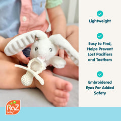 RaZbaby RaZberry teether BerryBumps texture supports sensory exploration.