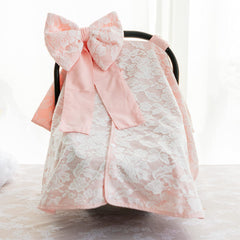 Razee car-seat canopy cover bow on stroller full view highlights cute stitching and sun protection.