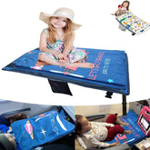 Rdttlv Baby Airplane Bed foldable blue design for easy travel.