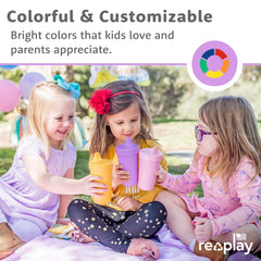 Re-Play Desert Roses stackable cups save kitchen space during meals