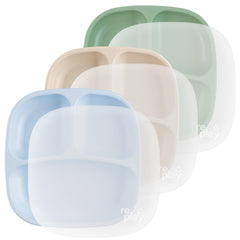 Re-Play Toddler Plates front view with three compartments for balanced meals.