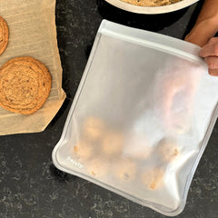 (re)zip gallon bags— freezer-safe storage for bulk meats and soups.