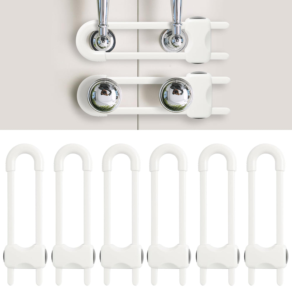 Reaeon baby proofing cabinet locks pack in white for easy child safety at home.